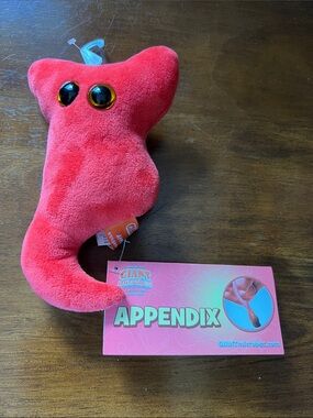 Giant Microbes Plush Appendix Red Stuffed Toy